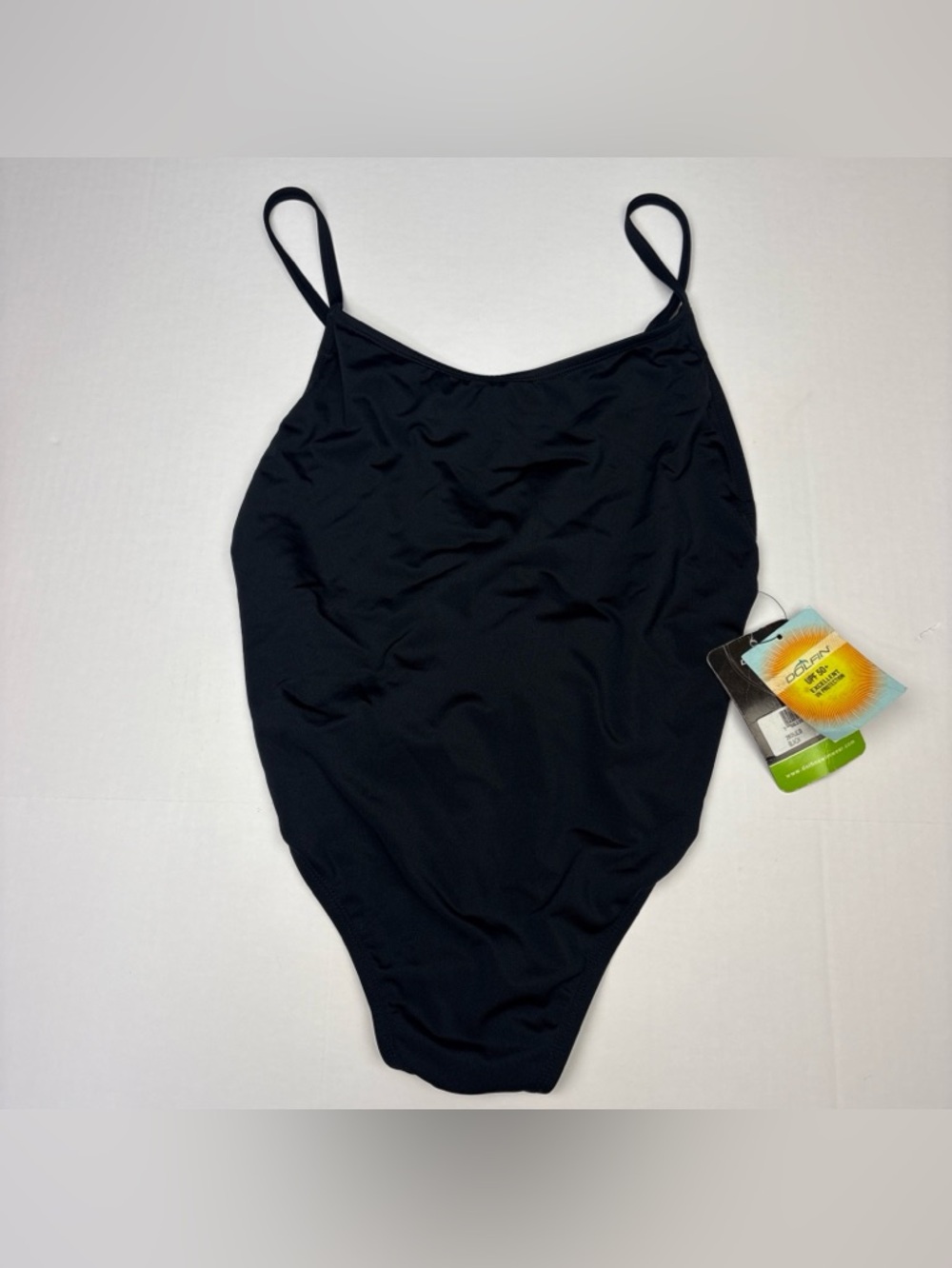 Dolfin Women XL Swimsuit One Piece Black Neon Yellow Liner UPF 50+ New Tags Swim
